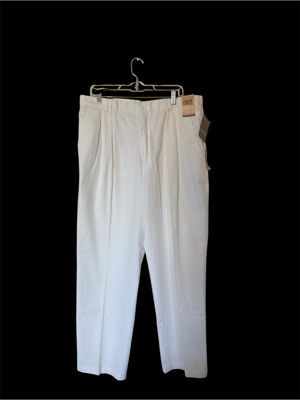 Haggar White Pleated Men's Chinos